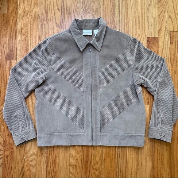 ALFRED DUNNER Vintage Corduroy Zip Shacket Jacket Pockets Neutral Minimalist 14 - Picture 12 of 14